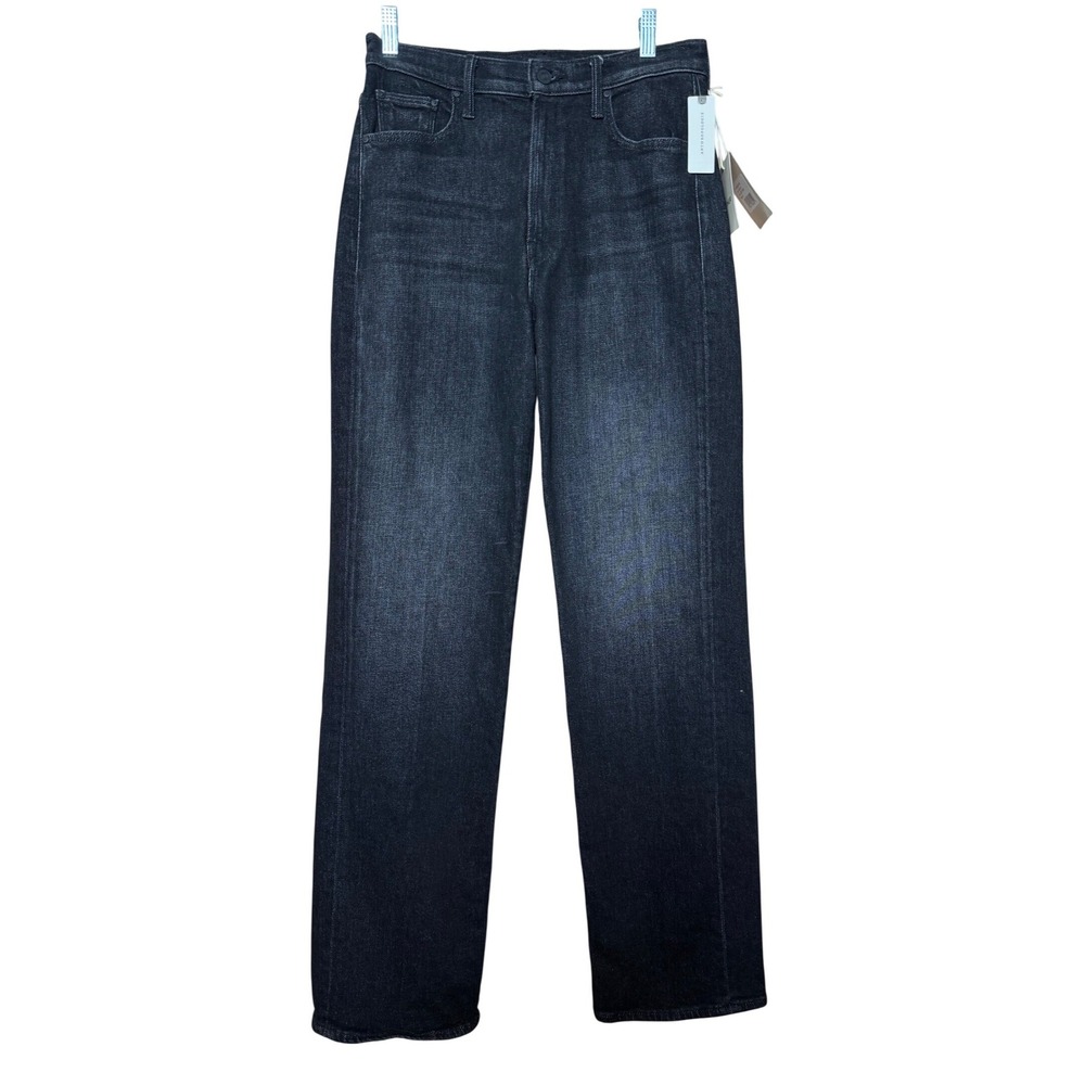 MOTHER The Rambler Zip Heel Jeans Keep It Sharp Black Straight Leg 29 NEW